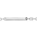 Gourmettes sur Artemare : Gourmette junior en argent maille grain de caf&eacute;, plaque droite longueur 17cm r&eacute;glable 15cmm