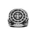 Chevali&egrave;re en acier plateau rond avec motif fleur de lys Artemare
