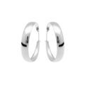 Cr&eacute;oles en argent rhodi&eacute; bomb&eacute; et large grand mod&egrave;le 33mm Artemare