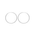 Cr&eacute;oles en argent rhodi&eacute; fil diamant&eacute; en 1,5mm et diam&egrave;tre 44mm