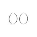 Boucles d'oreille sur Artemare : Cr&eacute;oles en argent rhodi&eacute; ovale lisse dimensions 22x17