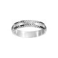 Alliances sur Artemare : Alliance en argent rhodi&eacute; diamant&eacute;e et rainur&eacute;e largeur 4mm