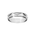 Alliance en argent rhodi&eacute; vagues largeur 5mm