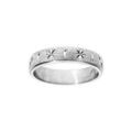 Alliances sur Artemare : Alliance en argent rhodi&eacute; granit&eacute;e diamant&eacute;e &eacute;toile largeur 6mm