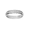 Alliances sur Artemare : Alliance en argent rhodi&eacute; granit&eacute;e et diamant&eacute;e avec bord &eacute;toile largeur 4mm