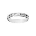 Alliances sur Artemare : Alliance en argent rhodi&eacute; diamant&eacute;e crois&eacute;e largeur 4mm