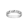 Alliances sur Artemare : Alliance en argent rhodi&eacute; granit&eacute; et diamant&eacute;e biais largeur 4mm