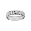 Alliance en argent rhodi&eacute; diamant&eacute;e quadrillage largeur 5mm Artemare