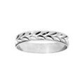 Bague en argent rhodi&eacute; diamant&eacute;e en &eacute;pis sur la longueur largeur 4mm Artemare