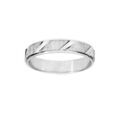Alliance en argent rhodi&eacute; diamant&eacute;e striee et biais largeur 4mm Artemare