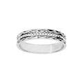 Alliance en argent rhodi&eacute; diamant&eacute;e et finement cisel&eacute;e largeur 4mm Artemare
