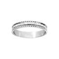 Alliance en argent rhodi&eacute; diamant&eacute;e en carr&eacute; avec bord cisel&eacute; largeur 4mm Artemare