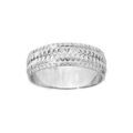 Alliances sur Artemare : Alliance en argent rhodi&eacute; diamant&eacute;e en &eacute;toile finement travaill&eacute;es largeur 6mm
