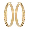 Cr&eacute;oles en acier et PVD jaune martel&eacute;e diam&egrave;tre 33mm