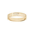 Alliance en vermeil ruban grav&eacute;e 2 coeurs entrelac&eacute;s largeur 4mm Artemare