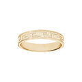 Alliance en vermeil ruban grav&eacute;e motif grec largeur 4mm