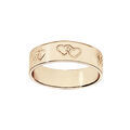 Alliances sur Artemare : Alliance en vermeil ruban grav&eacute;e 2 coeurs entrelac&eacute;s largeur 6mm