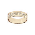 Alliance en vermeil ruban grav&eacute;e motif grec largeur 6mm