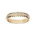 Alliance en vermeil granit&eacute;e et diamant&eacute;e avec bord &eacute;toile largeur 4mm