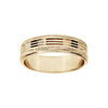 Alliance en vermeil diamant&eacute;e sur le bord avec longues striures largeur 5mm