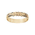 Alliance en vermeil diamant&eacute;e contour dentel&eacute; largeur 4mm