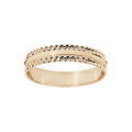 Alliance en vermeil lisse et bords diamant&eacute;s largeur 4mm