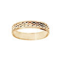 Alliance en vermeil diamant&eacute;e facett&eacute;e en X largeur 4mm Artemare