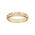 Alliance en vermeil diamant&eacute;e striee et biais largeur 4mm