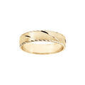 Alliance en vermeil bross&eacute; diamant&eacute;e biais avec liser&eacute; largeur 5mm