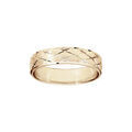 Alliance en vermeil bross&eacute; motif en X largeur 5mm Artemare