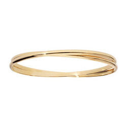 Bracelet demi jonc en plaqu&eacute; or entrelac&eacute; 62mm