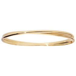 Bracelet demi jonc en plaqu&eacute; or entrelac&eacute; 66mm
