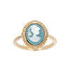 Bague en plaqu&eacute; or Cam&eacute; sur fond turquoise