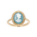 Bague en plaqu&eacute; or Cam&eacute; sur fond turquoise