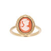 Bague en plaqu&eacute; or Cam&eacute; sur fond rose