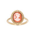 Bague en plaqu&eacute; or Cam&eacute; sur fond rose Artemare