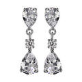 Boucles d'oreille sur Artemare : Boucles d'oreille en argent rhodi&eacute; ensemble d'oxydes forme goutte et fermoir poussette