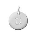 Pendentifs sur Artemare : Pendentif en argent rhodi&eacute; m&eacute;daille 12mm gravure alphabet "D"