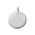 Pendentif en argent rhodi&eacute; m&eacute;daille 12mm gravure alphabet "O"