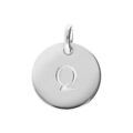 Pendentifs sur Artemare : Pendentif en argent rhodi&eacute; m&eacute;daille 12mm gravure alphabet "Q"