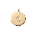 Pendentifs sur Artemare : Pendentif en plaqu&eacute; or m&eacute;daille 12mm gravure lettre alphabet "C"
