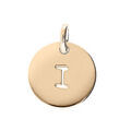 Pendentifs sur Artemare : Pendentif en plaqu&eacute; or m&eacute;daille 12mm gravure lettre alphabet "I"