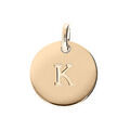 Pendentifs sur Artemare : Pendentif en plaqu&eacute; or m&eacute;daille 12mm gravure lettre alphabet "K"