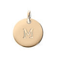 Pendentifs sur Artemare : Pendentif en plaqu&eacute; or m&eacute;daille 12mm gravure lettre alphabet "M"