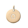 Pendentifs sur Artemare : Pendentif en plaqu&eacute; or m&eacute;daille 12mm gravure lettre alphabet "O"
