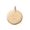Pendentifs sur Artemare : Pendentif en plaqu&eacute; or m&eacute;daille 12mm gravure lettre alphabet "S"