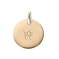 Pendentifs sur Artemare : Pendentif en plaqu&eacute; or m&eacute;daille 12mm gravure lettre alphabet "W"