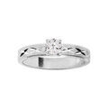 Alliance en argent rhodi&eacute; diamant&eacute;e en X et solitaire oxyde blanc serti largeur 4 mm Artemare