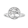 Bague en argent rhodi&eacute; arbre de vie et oxydes blancs sertis Artemare