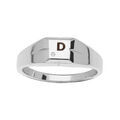 Chevali&egrave;res sur Artemare : Chevali&egrave;re en argent rhodi&eacute; petit plateau carr&eacute; 1 oxyde blanc serti